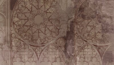Fototapete Gotisches Buntglas im Vintage-Stil