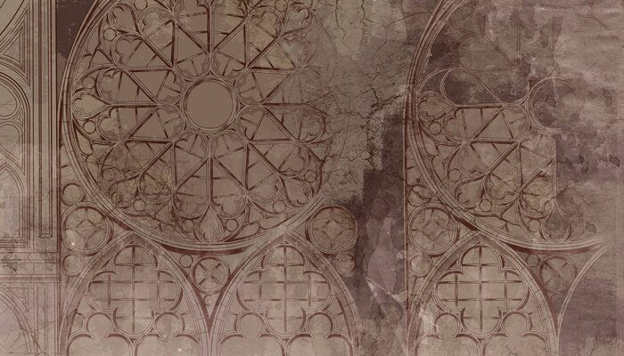 Fototapete Gotisches Buntglas im Vintage-Stil