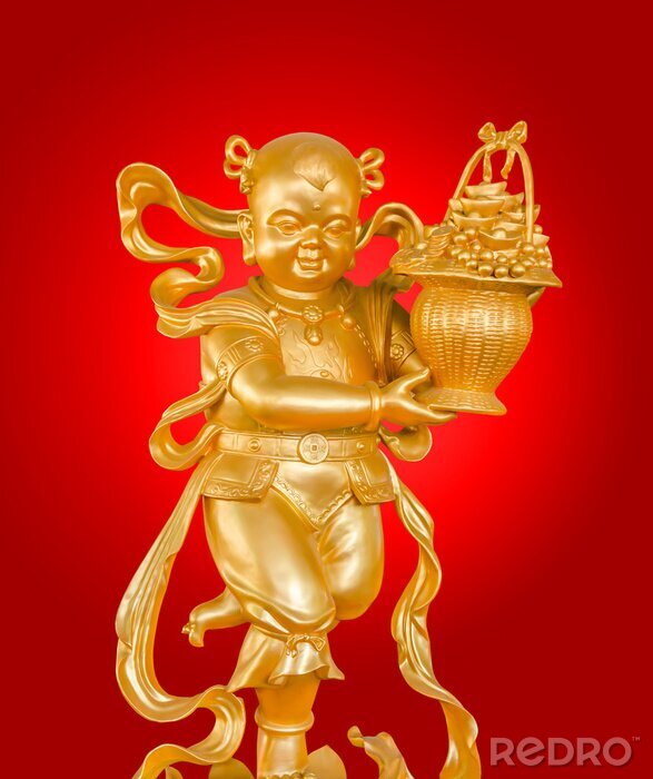 Fototapete Gott des Reichtums Statue in Asien