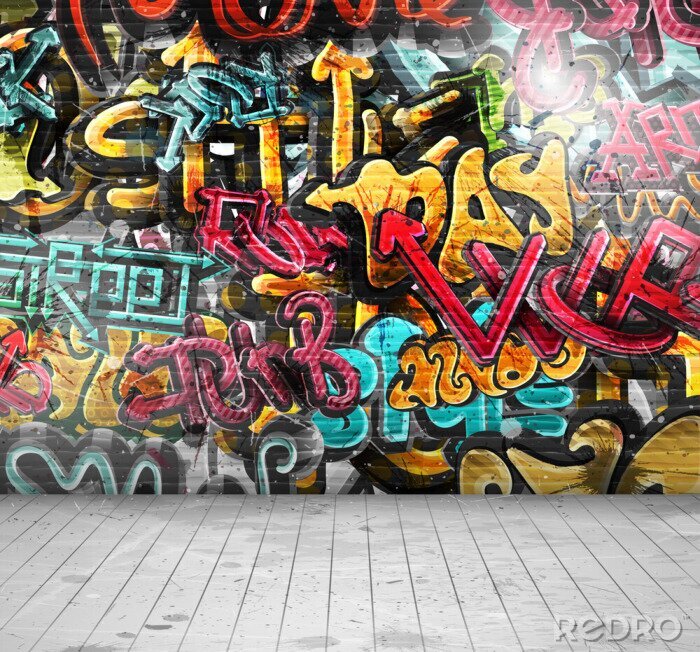 Fototapete Graffiti an der Wand