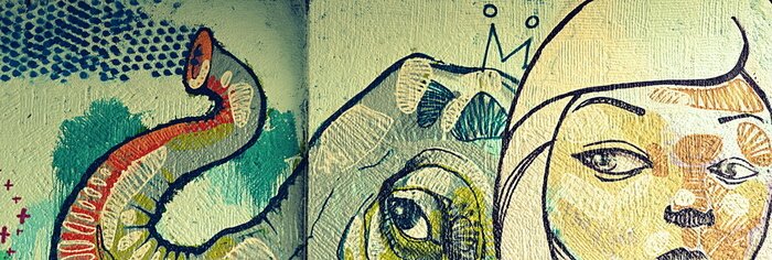 Fototapete Graffiti an der weißen Wand