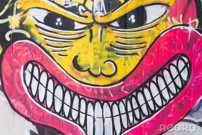 Fototapete Graffiti mit Monster