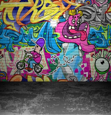 Fototapete Graffiti Wand städtischen Straße, Kunst, Malerei