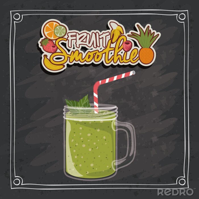 Fototapete Grafik mit Fruchtgetränk