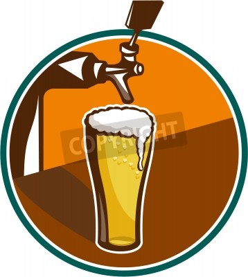 Fototapete Grafik mit Glas alkoholisches Getränk