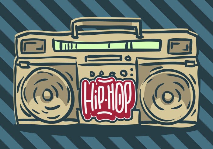 Fototapete Grafik mit Player und Aufschrift Hip-Hop