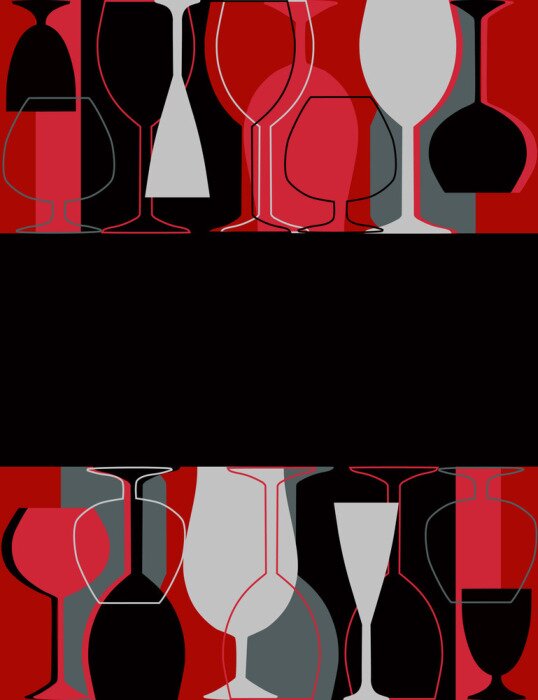 Fototapete Grafikmuster mit Schnapsgläsern