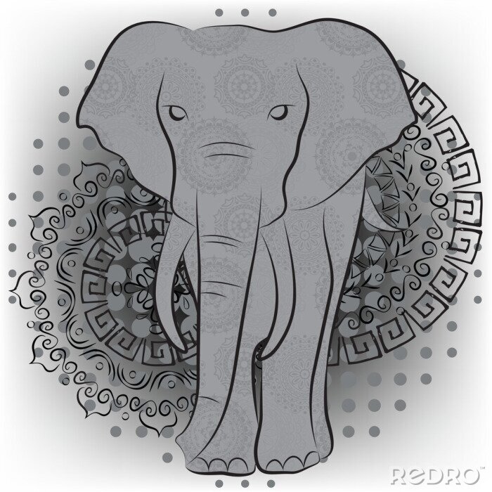 Fototapete Grafische Darstellung eines Elefanten
