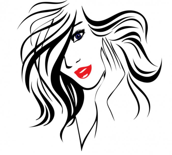 Fototapete Grafische Darstellung mit einer Frau