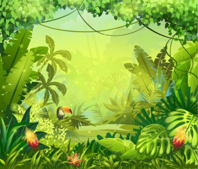 Fototapete Grafische Darstellung von Dschungel