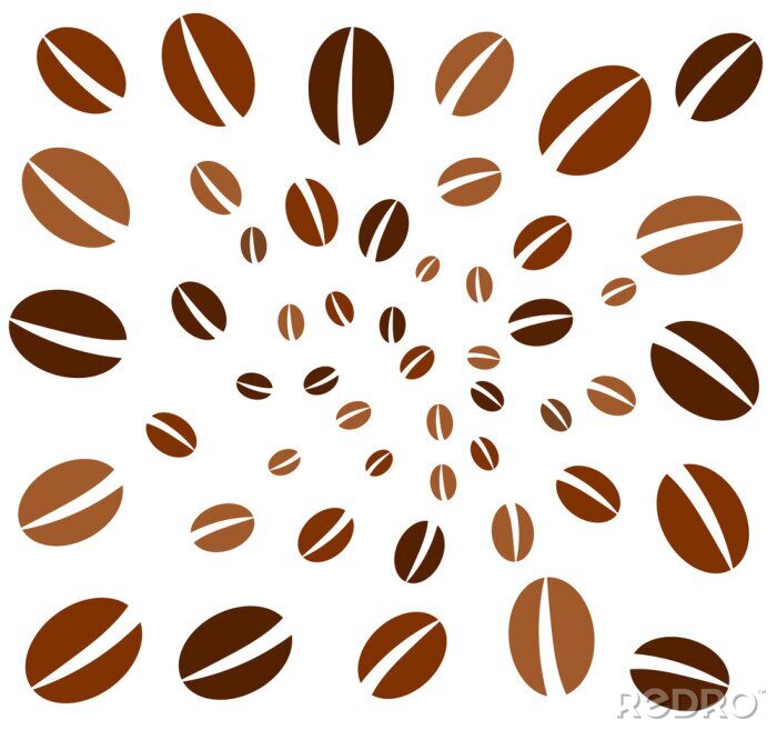 Fototapete Grafische Darstellung von Kaffeebohnen