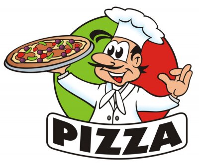 Fototapete Grafische Ikone der italienischen Pizza