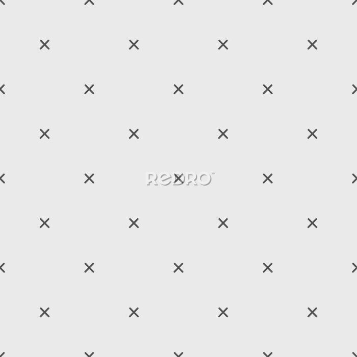 Fototapete Grafische Kreuze auf grauem Hintergrund