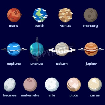Fototapete Grafische Zusammenstellung von Planeten