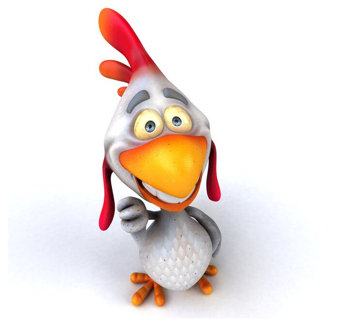 Fototapete Grafischer Hahn auf weißem Hintergrund