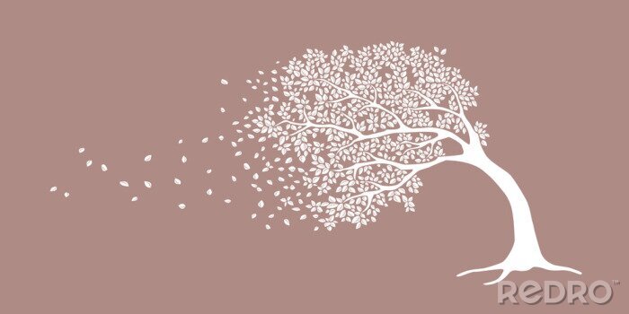 Fototapete Grafisches Muster mit einem Baum