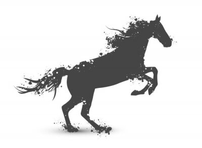 Fototapete Grafisches pferd auf zwei beinen stehend