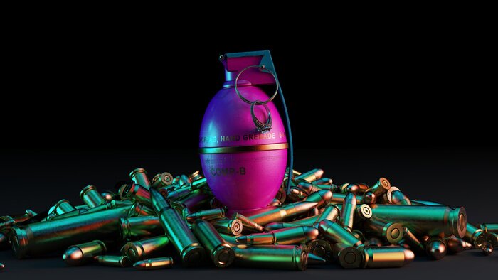 Fototapete Granatapfel und Punk-Stil