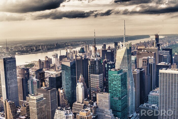 Fototapete Grau-blaue Ansicht von Manhattan
