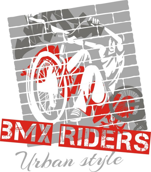 Fototapete Grau-rotes Motiv mit einem Fahrrad