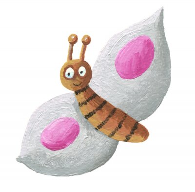 Grau Schmetterling mit rosa Punkten