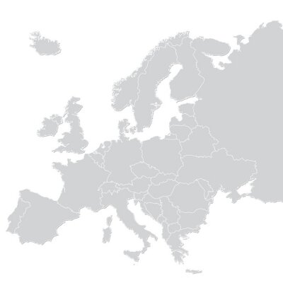 Fototapete Graue Karte mit Europa