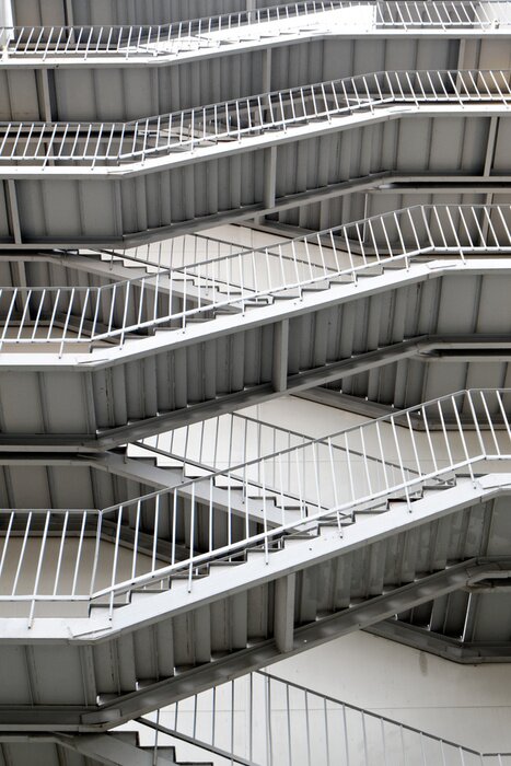 Fototapete Graue Metalltreppen