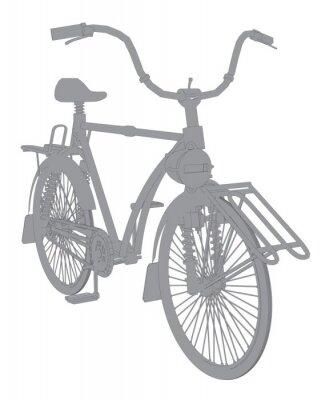 Fototapete Graue Zeichnung mit Fahrrad