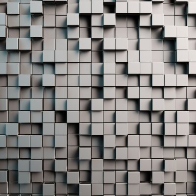 Fototapete Grauer 3D Hintergrund mit Würfeln