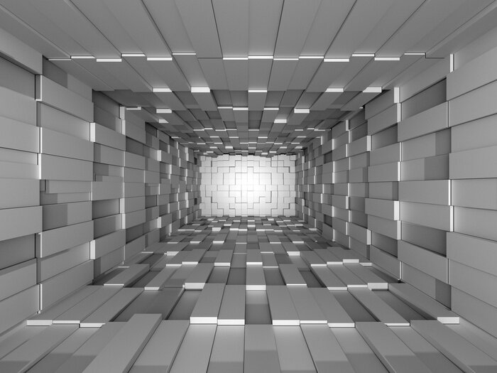 Fototapete Grauer Mosaik-Tunnel