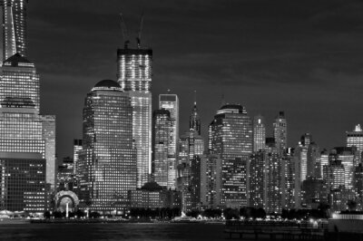 Fototapete Graues Panorama von Manhattan