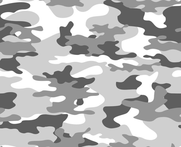 Fototapete 
Gray camouflage seamless pattern on textiles. Military background. Vector