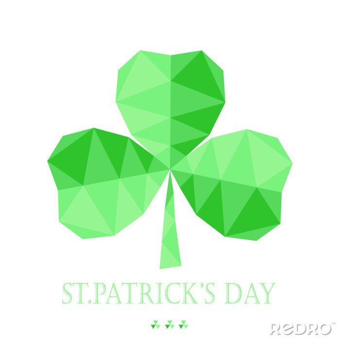 Fototapete greeting card with Saint Patrick's day in low poly style