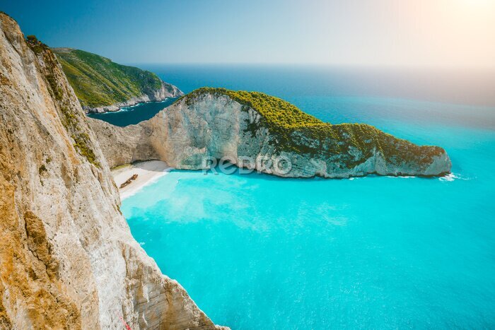 Fototapete Griechische Bucht mit türkisfarbenem Wasser