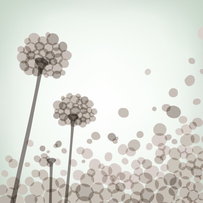 Fototapete Große Blumen in einer abstrakten Form