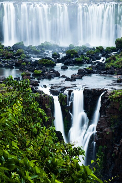 Fototapete Großer und kleiner Wasserfall