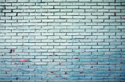 Fototapete Grün-blaue Backsteinmauer