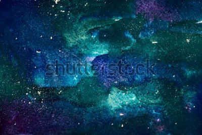 Fototapete Grün-blaue Galaxie