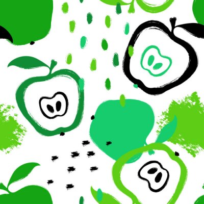 Grüne Äpfel mit schwarzen Punkten