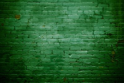 Fototapete Grüne Backsteinmauer