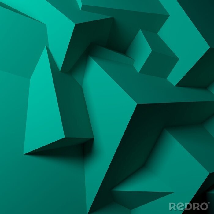 Fototapete Grüne Blöcke 3D