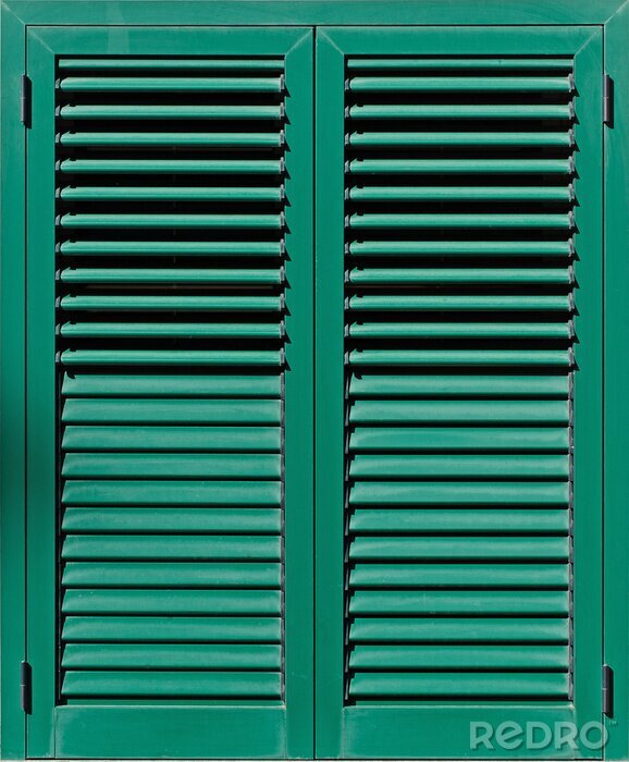 Fototapete Grüne fensterläden aus holz