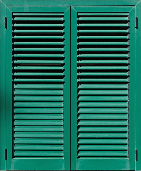 Fototapete Grüne fensterläden aus holz