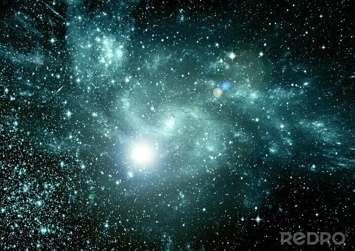 Fototapete Grüne Galaxie in Raum