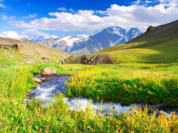 Fototapete Grüne Gebiete und Berge