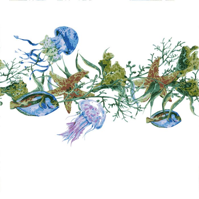 Fototapete Grüne Wasserpflanzen und Quallen