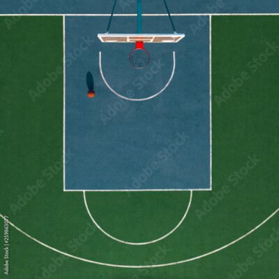 Fototapete Grüner Basketballplatz