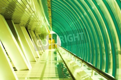 Fototapete Grüner moderner Tunnel