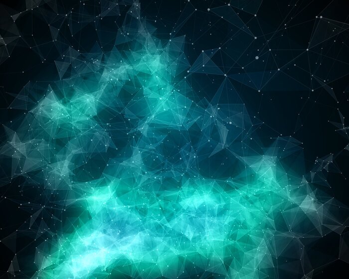 Fototapete Grünes Licht in Galaxie