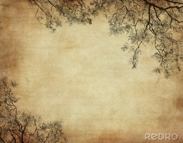 Fototapete Grunge floral background mit Platz für Text oder Bild